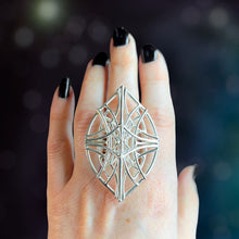 Load image into Gallery viewer, The Leaf Statement Ring in Argentium Silver