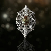 Load image into Gallery viewer, Galaxy Ring with Bicolor Andalusite and Cubic Zerconia