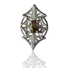 Load image into Gallery viewer, Galaxy Ring with Bicolor Andalusite and Cubic Zerconia