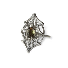 Load image into Gallery viewer, Galaxy Ring with Bicolor Andalusite and Cubic Zerconia