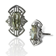Load image into Gallery viewer, Lunar Sage Ring with Prasiolite and Cubic Zerconia