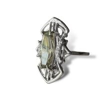 Load image into Gallery viewer, Lunar Sage Ring with Prasiolite and Cubic Zerconia