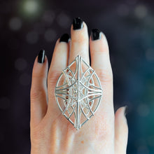 Load image into Gallery viewer, The Leaf Statement Ring in Argentium Silver