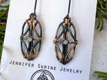 Load image into Gallery viewer, Diamond Dangling Openwork Earrings