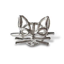 Load image into Gallery viewer, Cat Ring in Argentium Silver