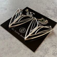 Load image into Gallery viewer, Statement Shield Hoop Earrings in Argentium Silver