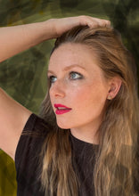 Load image into Gallery viewer, Cat Studs, Polished Sterling or Blackened & 22k Gold