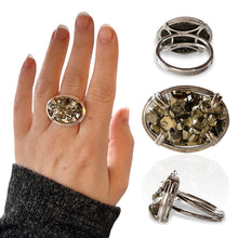Load image into Gallery viewer, Raw Surface Pyrite Statement Ring