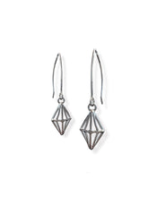 Load image into Gallery viewer, Geo Diamond Dangle Earrings