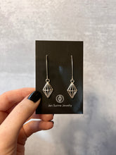 Load image into Gallery viewer, Geo Diamond Dangle Earrings