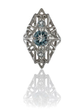 Load image into Gallery viewer, VEGA Three Stone Aquamarine Ring in Argentium Silver
