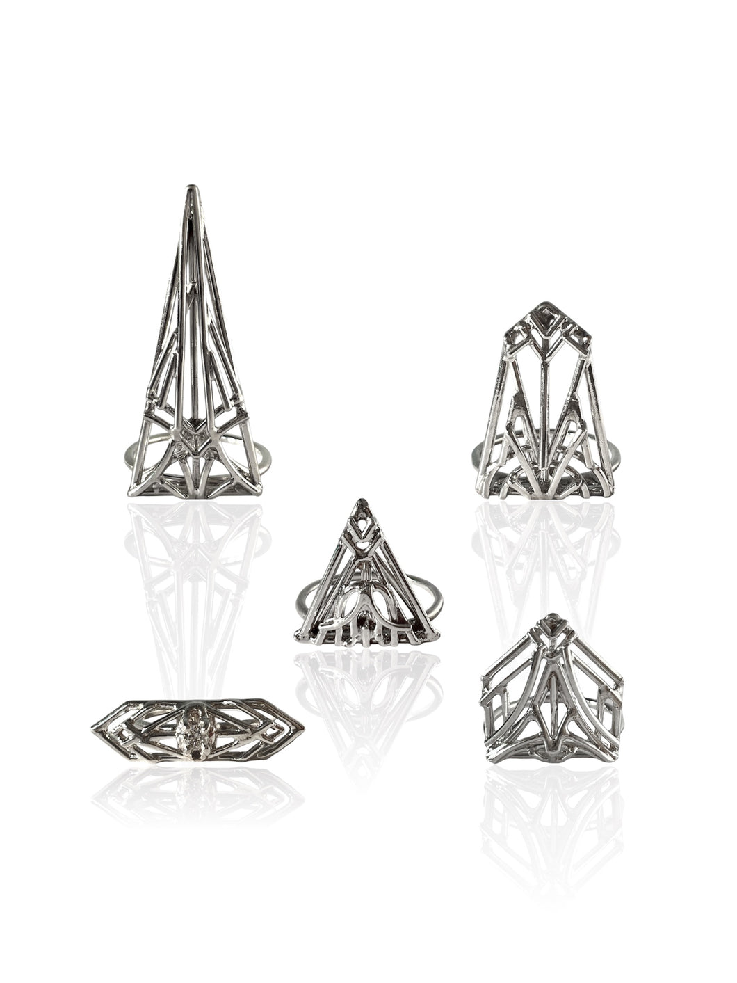 The Angular 5 Piece Ring Collection