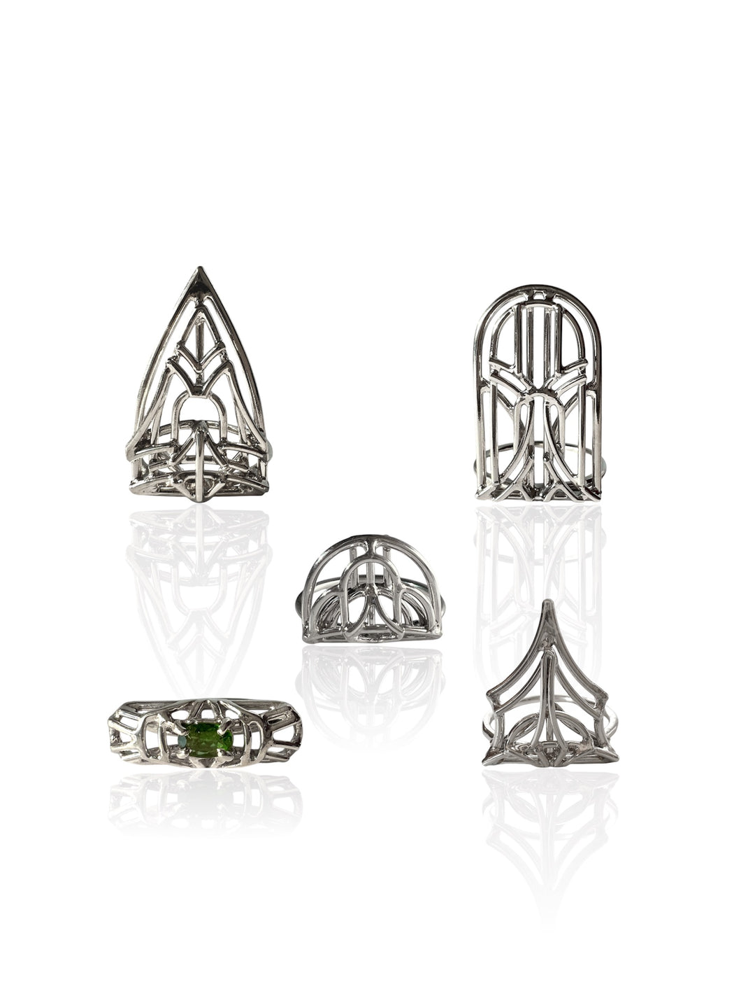 The Curvilinear 5 Piece Ring Collection