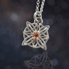 Load image into Gallery viewer, Imperial Topaz Floral Necklace in Argentium
