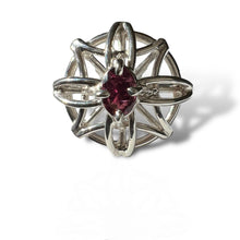 Load image into Gallery viewer, Pink Tourmaline Floral Ring in Argentium

