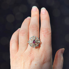 Load image into Gallery viewer, Pink Tourmaline Floral Ring in Argentium
