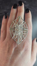 Load and play video in Gallery viewer, The Leaf Statement Ring in Argentium Silver
