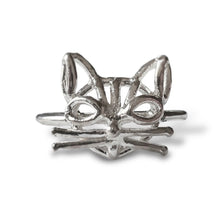 Load image into Gallery viewer, Cat Ring in Argentium Silver
