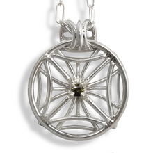 Load image into Gallery viewer, Double Green Tourmaline Medallion Reversible Necklace in Argentium Silver
