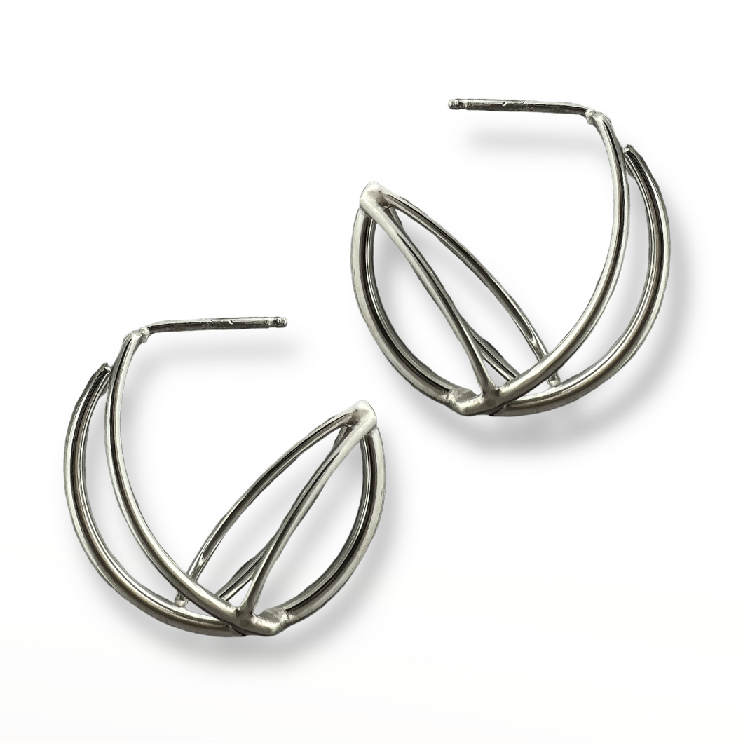 Small Circle Hoop Earrings, Argentium Silver