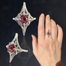 Load image into Gallery viewer, Pink Tourmaline Starlight Ring in Argentium Silver

