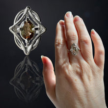 Load image into Gallery viewer, Bi-Color Andalusite Starlight Ring in Argentium Silver
