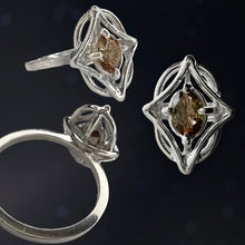 Load image into Gallery viewer, Bi-Color Andalusite Starlight Ring in Argentium Silver
