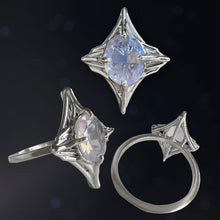 Load image into Gallery viewer, Lavender Quartz Starlight Ring in Argentium Silver
