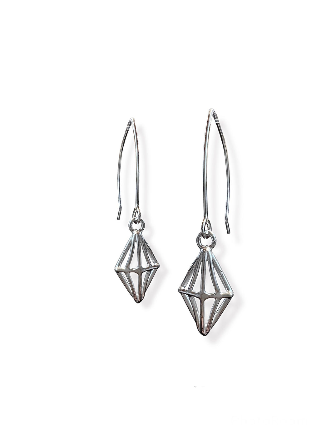 Geo Diamond Dangle Earrings
