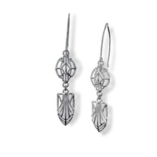 Load image into Gallery viewer, Cathedral Double Dangling Earrings in Argentium Silver
